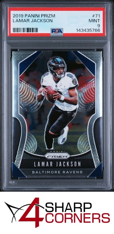 2019 PANINI PRIZM #71 LAMAR JACKSON RAVENS PSA 9