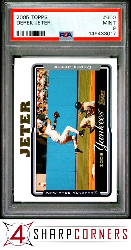 2005 TOPPS #600 DEREK JETER YANKEES HOF PSA 9