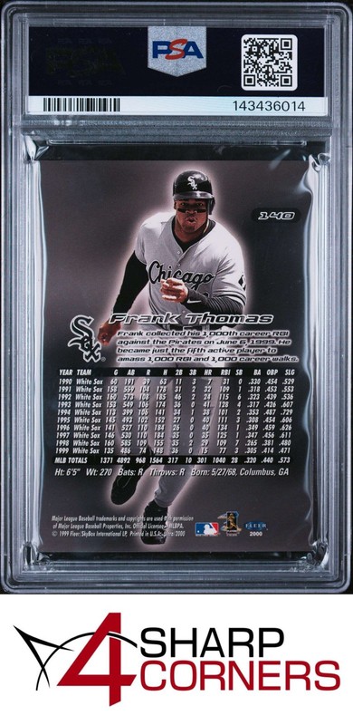 2000 ULTRA #140 FRANK THOMAS WHITE SOX HOF POP 1 PSA 9 view 2