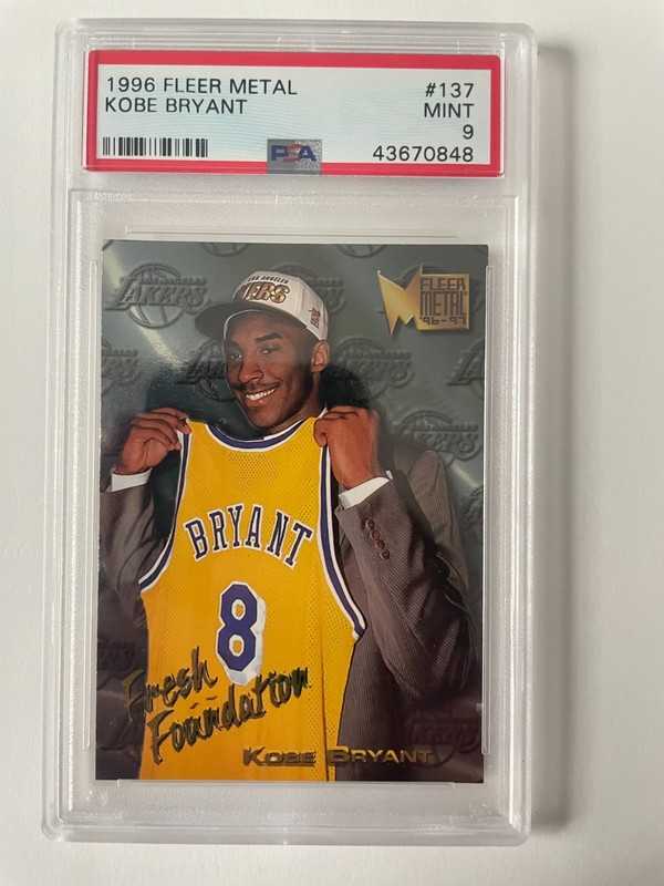 1996 Fleer Metal Kobe Bryant Fresh Foundation Rookie Card #137 PSA MINT 9 