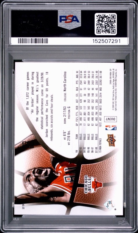 2008 SP Authentic Retail #29 Michael Jordan PSA 10 view 2