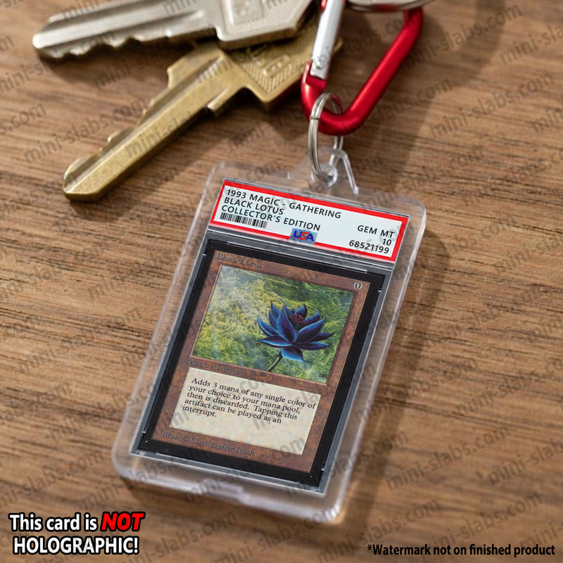 Black Lotus, 1993 Magic Gathering Collector's Edition MTG | Mini ƤSA 10 Keychain view 2