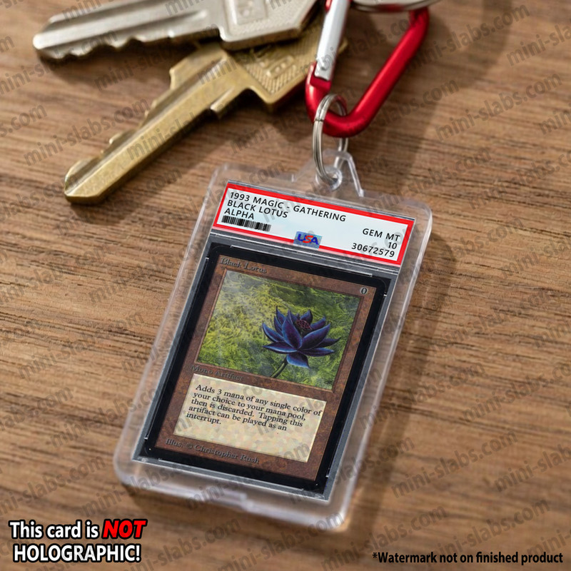 Black Lotus, 1993 Magic Gathering Alpha Edition MTG | Mini ƤSA 10 Keychain view 2