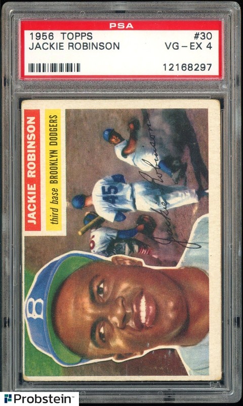 1956 Topps #30 Jackie Robinson Brooklyn Dodgers HOF PSA 4 VG-EX