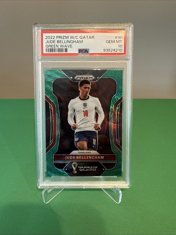 2022 Panini Prizm World Cup Green Wave Jude Bellingham PSA 10