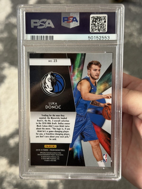 2018 Prizm Luka Doncic #23 Freshman Phenoms PSA 9 view 2