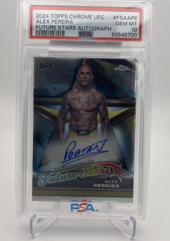 ALEX PEREIRA 2024 Topps Chrome UFC Future Stars Auto Autograph Sp PSA 10 GEM MT