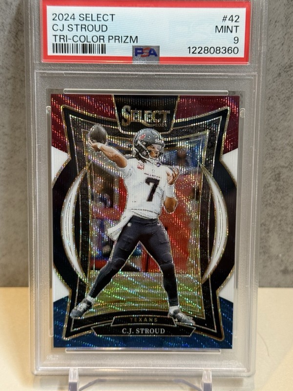 2024 Select CJ Stroud Concourse Tri Color Prizm /299 PSA 9 Texans