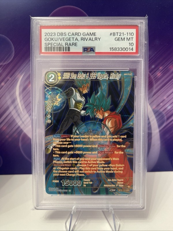 PSA 10 SSB Son Goku SSB Vegeta Rivalry BT21-110 SPR Dragon Ball Super Wild Resur