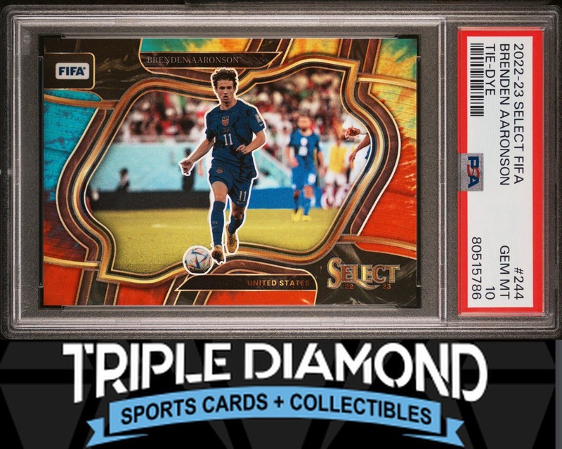 2022 Panini Select FIFA Brenden Aaronson Field Level Tie-Dye #11/49 PSA 10 L157