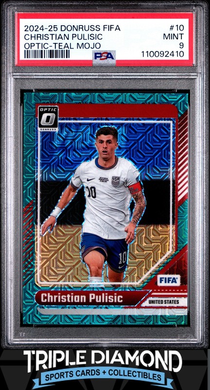 2024-25 Panini Donruss FIFA Christian Pulisic Optic Teal Mojo #23/49 PSA 9 LS281