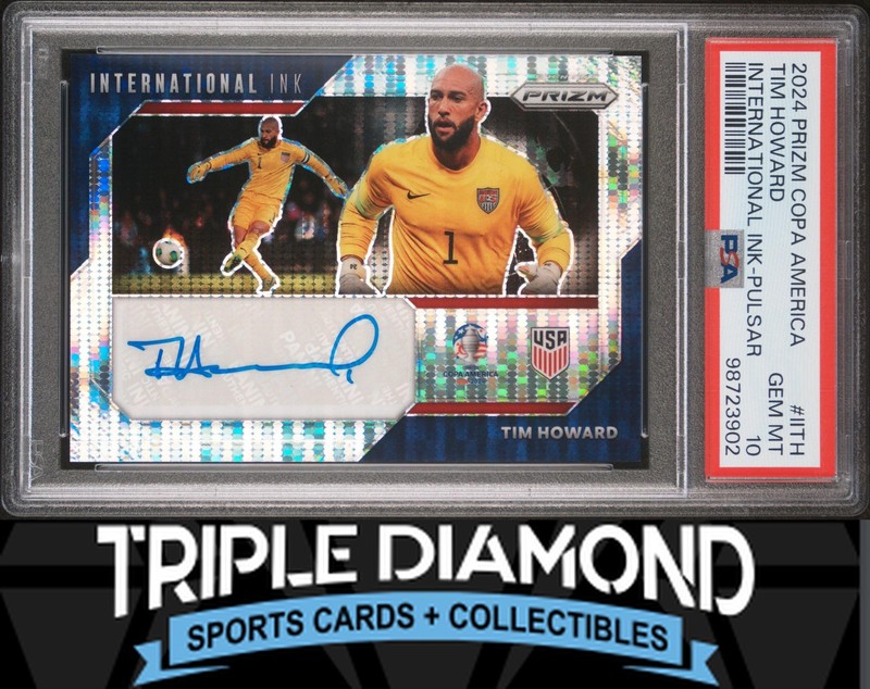2024 Prizm Copa America Tim Howard International Ink Auto Pulsar PSA 10 LS197
