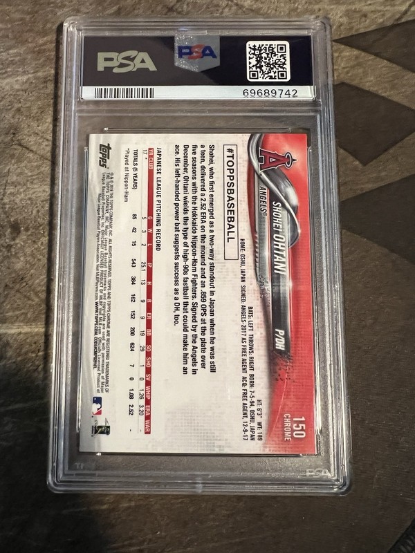 2018 Topps Chrome Shohei Ohtani RC #150 White Jersey Angels PSA 9 view 2