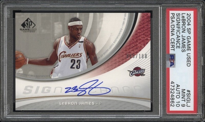 2004 SP Game Used LeBron James Significance Auto /100 #SIGLJ PSA 9 10