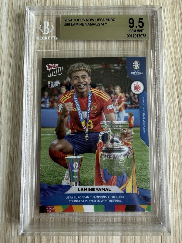 2024 Topps Now UEFA Euro Lamine Yamal ROOKIE #66 BGS 9.5 #/27471 Spain Debut
