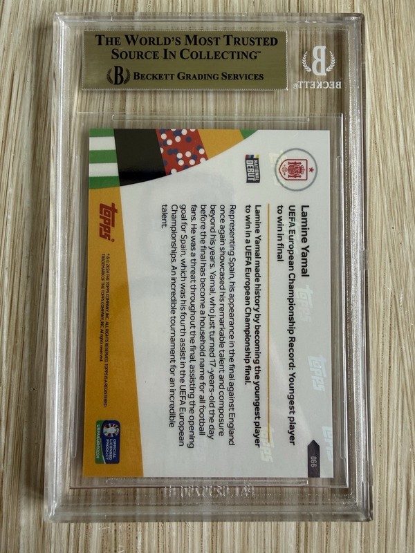 2024 Topps Now UEFA Euro Lamine Yamal ROOKIE #66 BGS 9.5 #/27471 Spain Debut view 2
