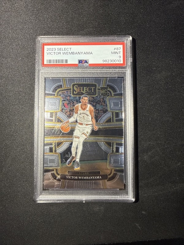 2023-24 Panini Select Concourse Victor Wembanyama #87 RC Spurs PSA 9 view 2