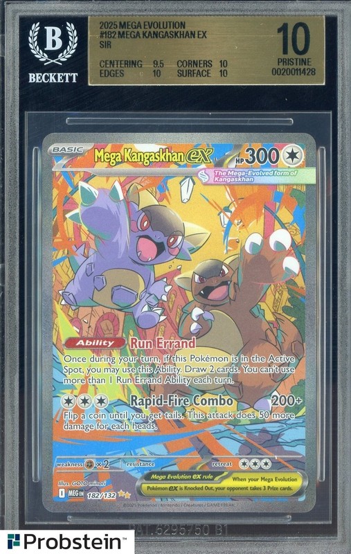 2025 Pokemon Mega Evolution #182 Mega Kangaskhan Ex BGS 10 PRISTINE