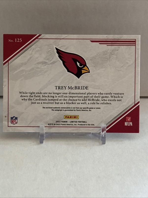 2022 LIMITED TREY MCBRIDE RC 3 COLOR PATCH JERSEY AUTO /25 - SSP view 2