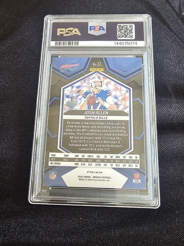 2024 Mosaic Josh Allen Red Sparkle Psa 10 view 2