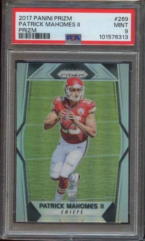 2017 PANINI PRIZM PATRICK MAHOMES ROOKIE #269 SILVER PRIZM MINT PSA 9 RC
