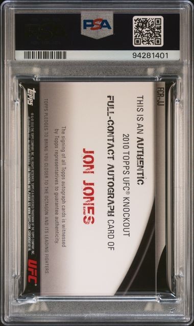 2012 Topps UFC Knockout Jon Jones On Card Auto (PSA POP 1, Highest Grade) view 2