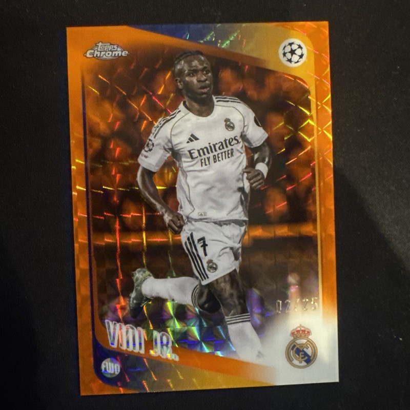 Vinicius Jr Orange Geometric /25 Topps Chrome UEFA Real Madrid SSP
