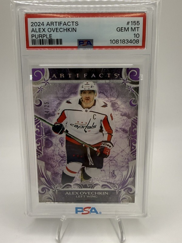2024-25 Upper Deck Artifacts Alex Ovechkin /25 PSA 10 Pop 1 Purple Parallel #155