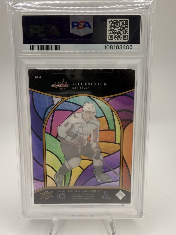 2024-25 Upper Deck Artifacts Alex Ovechkin Antiquity PSA 8 Pop 5 #AT-4 view 2