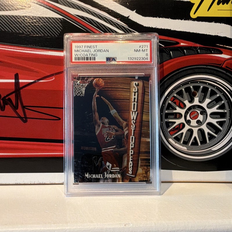 Topps Finest 1997 Michael Jordan Showstoppers Insert #271 PSA 8 Bulls