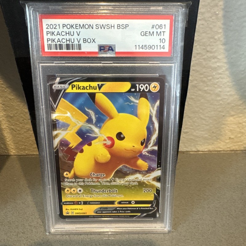 2021 Pokemon PSA 10 SWSH BSP Pikachu V Pikachu V Box SWSH061