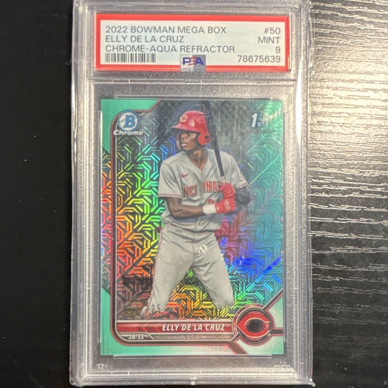 2022 Bowman Chrome Elly De La Cruz #50 Aqua Mojo /225 RC PSA 9