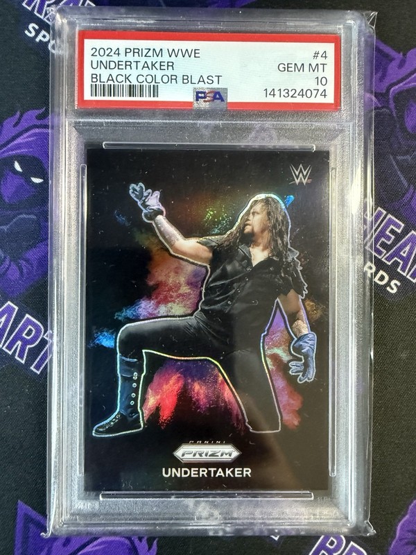 2024 Panini Prizm WWE Undertaker Black Color Blast PSA 10