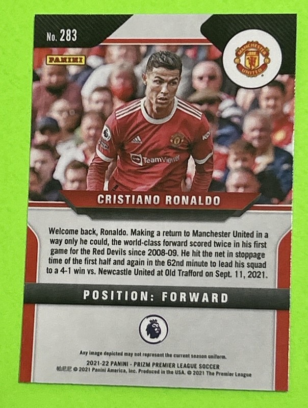 Christiano Ronaldo 2021-22 Panini Prizm Premier League Silver Prizm‼️#283 WC🏆⭐️ view 2