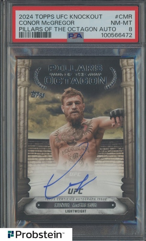 2024 Topps UFC Knockout Pillars Of The Octagon Conor McGregor AUTO PSA 8 NM-MT