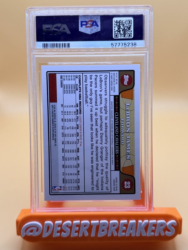 2008-09 Topps - LeBron James #23 PSA MINT 9 view 2
