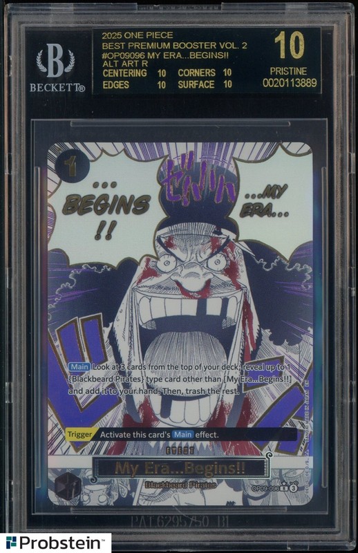 2025 One Piece Best Premium Booster OP09096 My Era.. Begins!! BGS 10 BLACK LABEL
