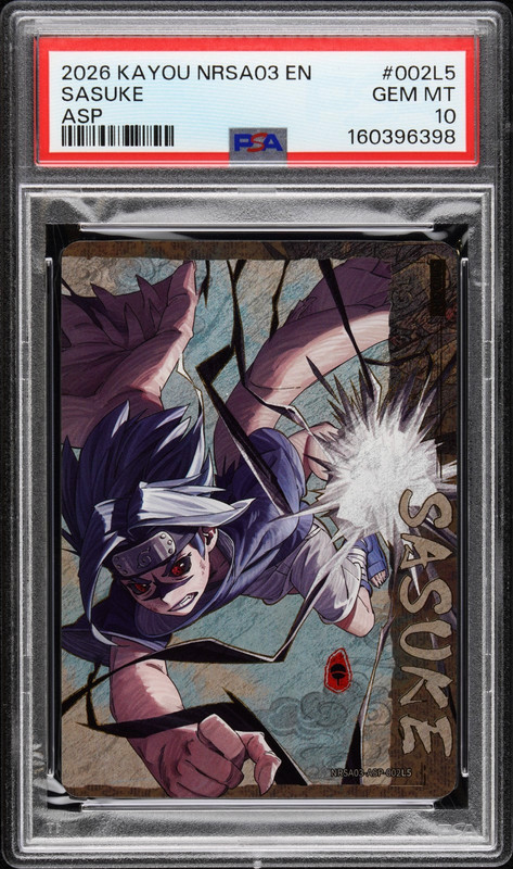 2026 KAYOU NARUTO SMRITI SASUKE NRSA03-CHAPTER JIN SERIES 3 ASP #002L5 PSA 10