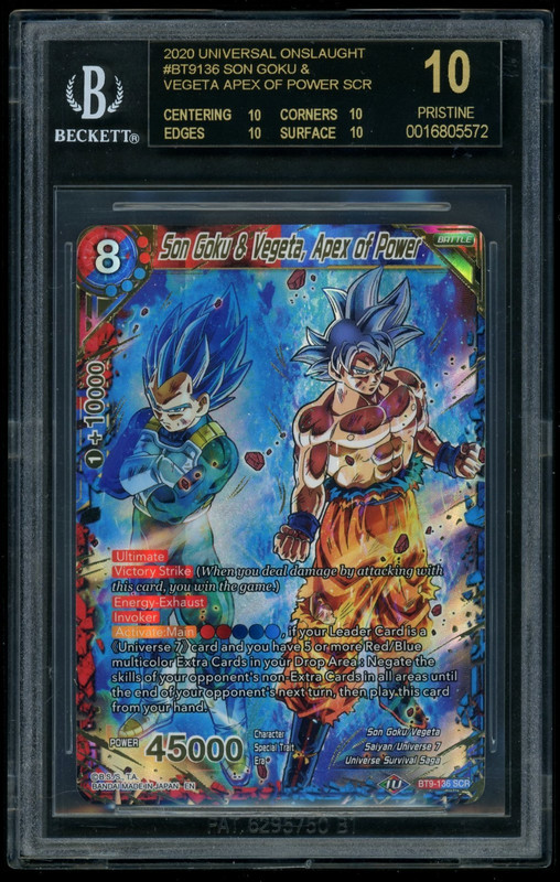 Dragon Ball Son Goku & Vegeta Uni Onslaught Apex of Power SCR BGS 10 Black Label