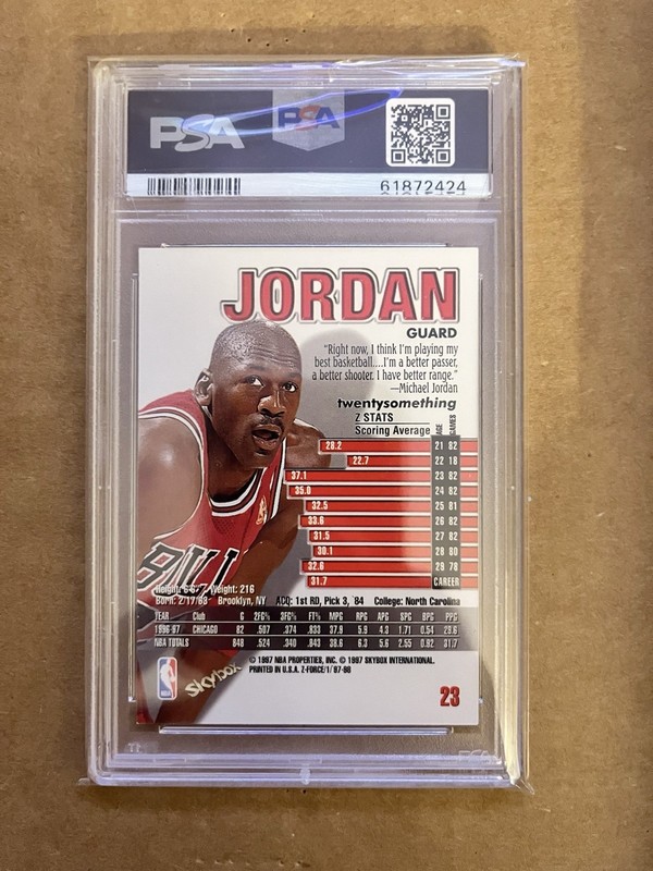 1997-98 Skybox Z-Force Michael Jordan #23 PSA 7 NM view 2