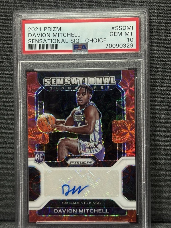 2021 Prizm Davion Mitchell RC Auto Sensational Sig- Choice PSA GM-MT 10