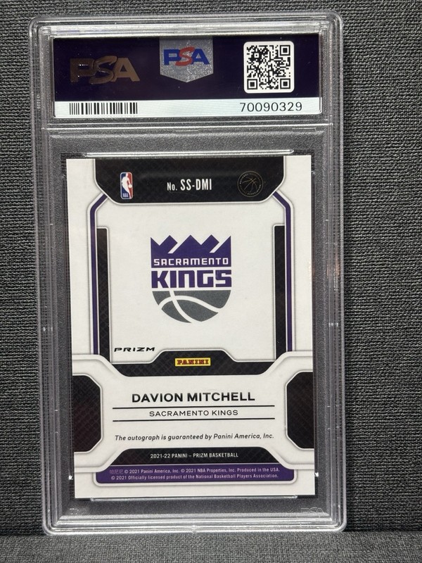 2021 Prizm Davion Mitchell RC Auto Sensational Sig- Choice PSA GM-MT 10 view 2