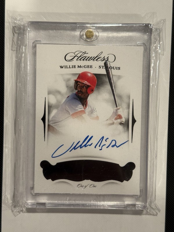 1/1 2018 Panini Flawless Willie McGee On Card Auto One of One Foil St. Louis SSP