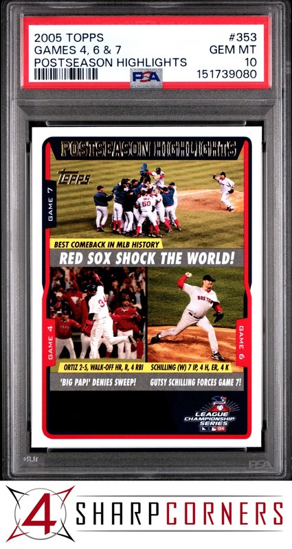 2005 TOPPS POSTSEASON HIGHLIGHT #353 DAVID ORTIZ RED SOX HOF PSA 10