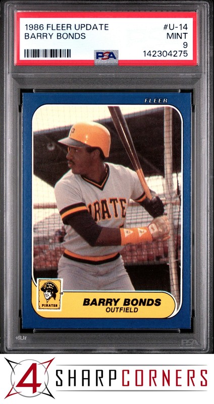 1986 FLEER UPDATE #U-14 BARRY BONDS RC PIRATES PSA 9