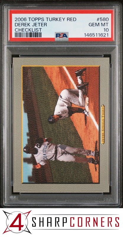 2006 TOPPS TURKEY RED #580 DEREK JETER YANKEES HOF CHECKLIST PSA 10