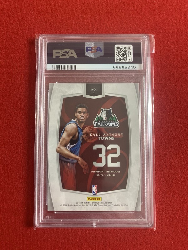 Karl-Anthony Towns 2015-16 Donruss Elite Franchise Futures #1 PSA 10 (Pop 15) view 2