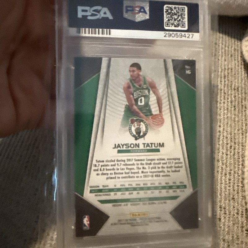 2017 Jayson Tatum RC #16 Panini Prizm PSA 10 Gem Mint! view 2