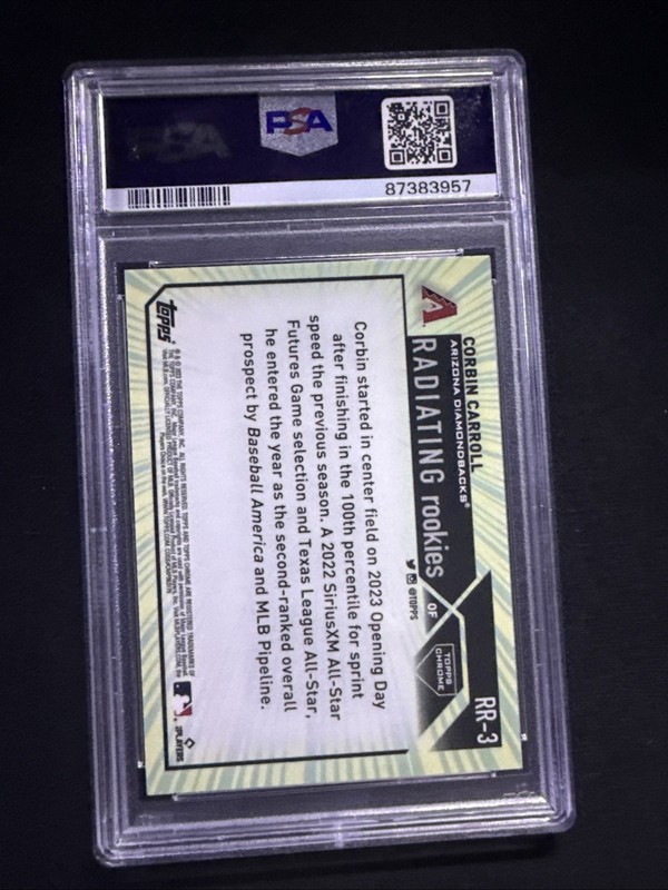 2023 Topps Chrome Corbin Carroll Radiating Rookies PSA 10! Diamondbacks! view 2