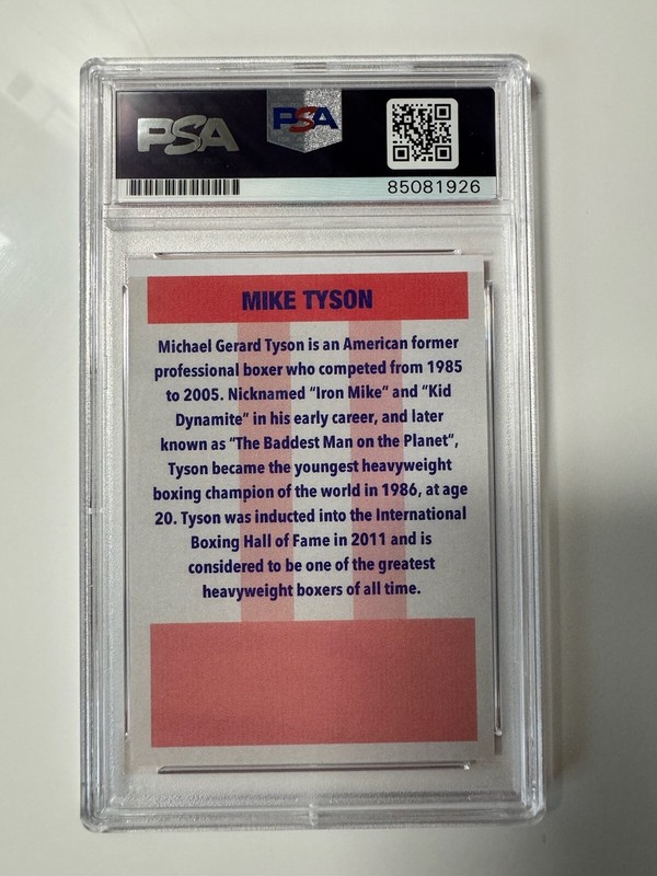 Iron Mike Tyson Autographed 1986 Set Style Card  PSA/DNA Authentic Auto view 2
